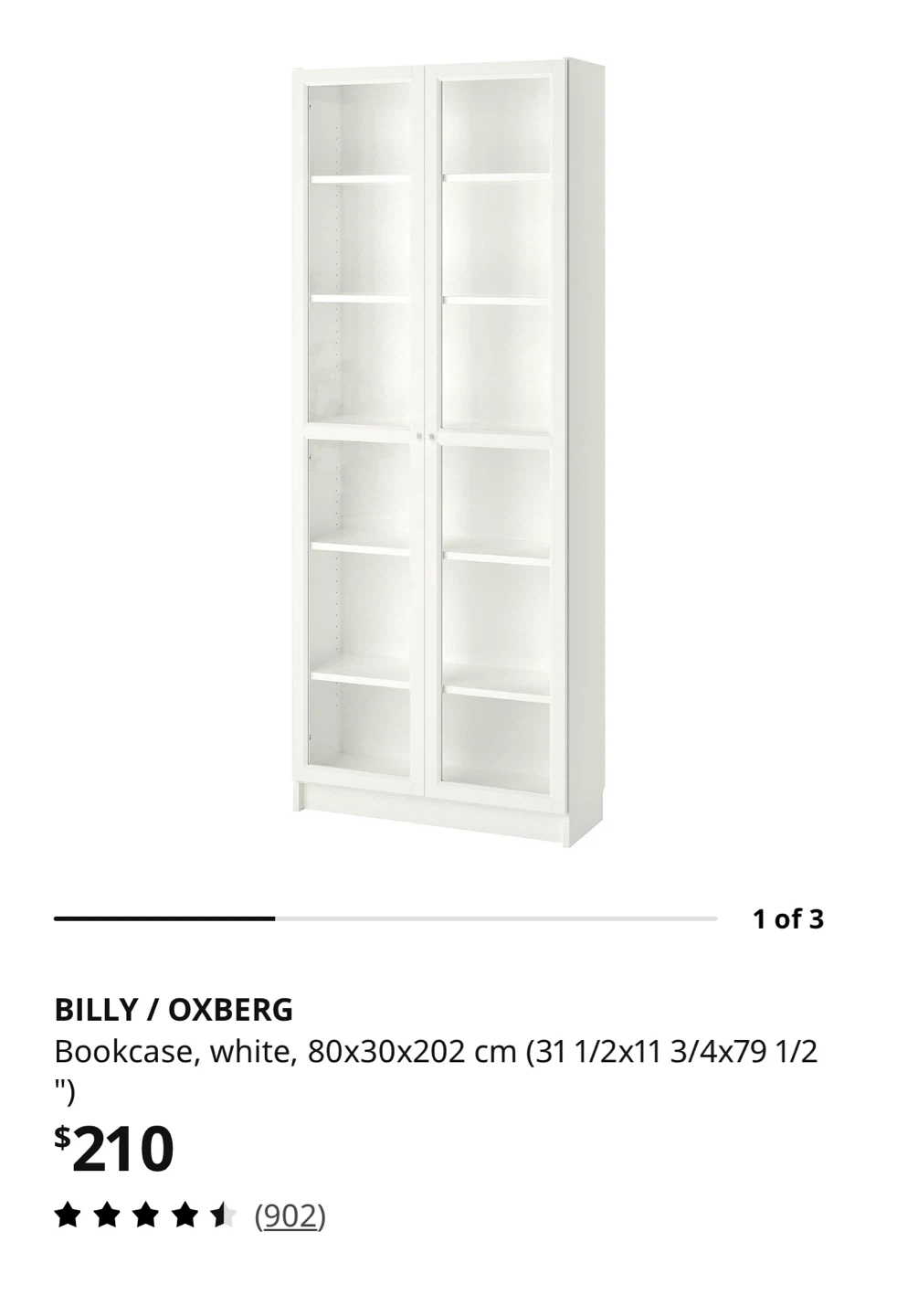 IKEA BILLY / OXBERG Bookcase - White