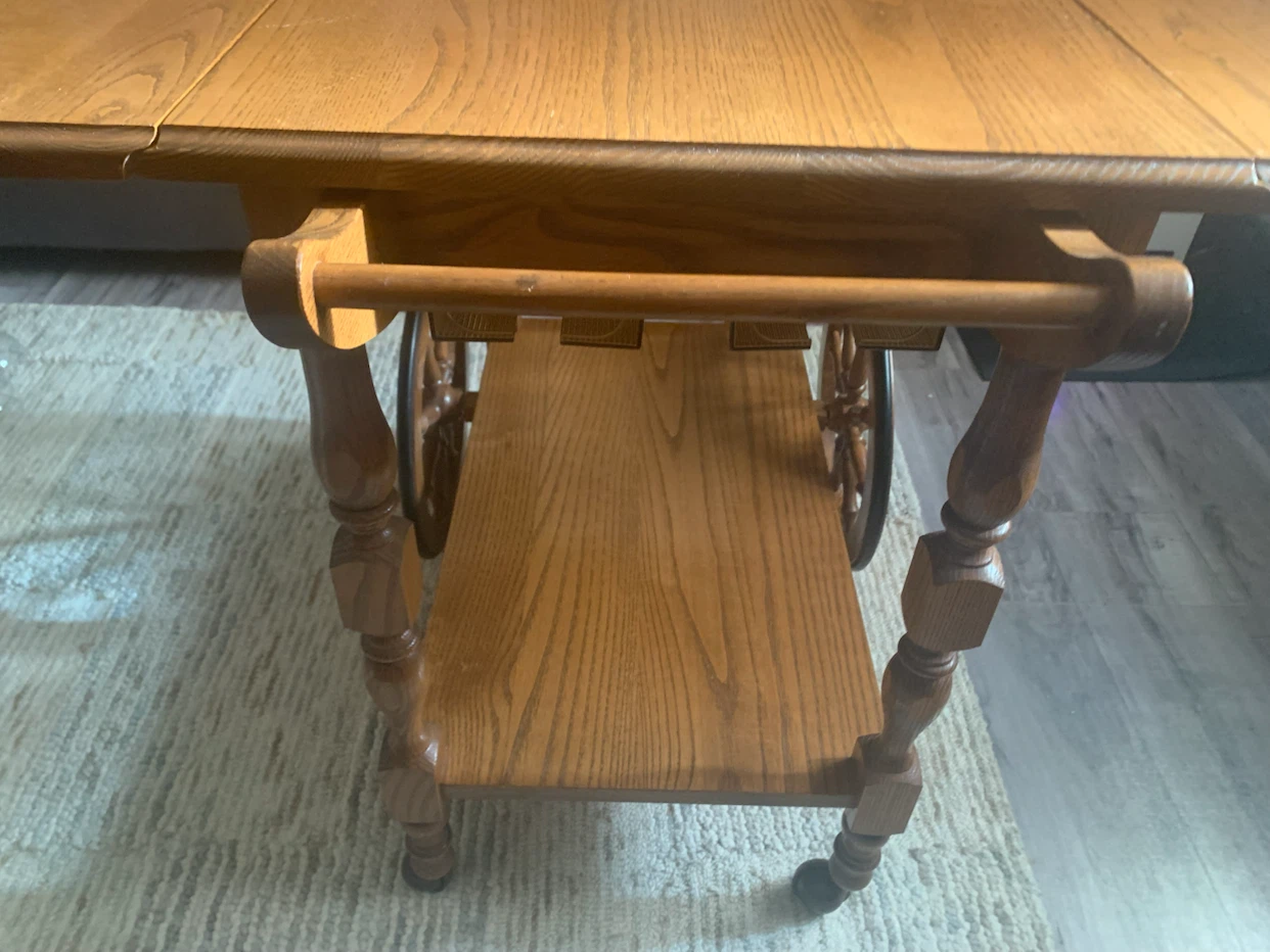 Wooden Serving Cart with Wheels - photo 2