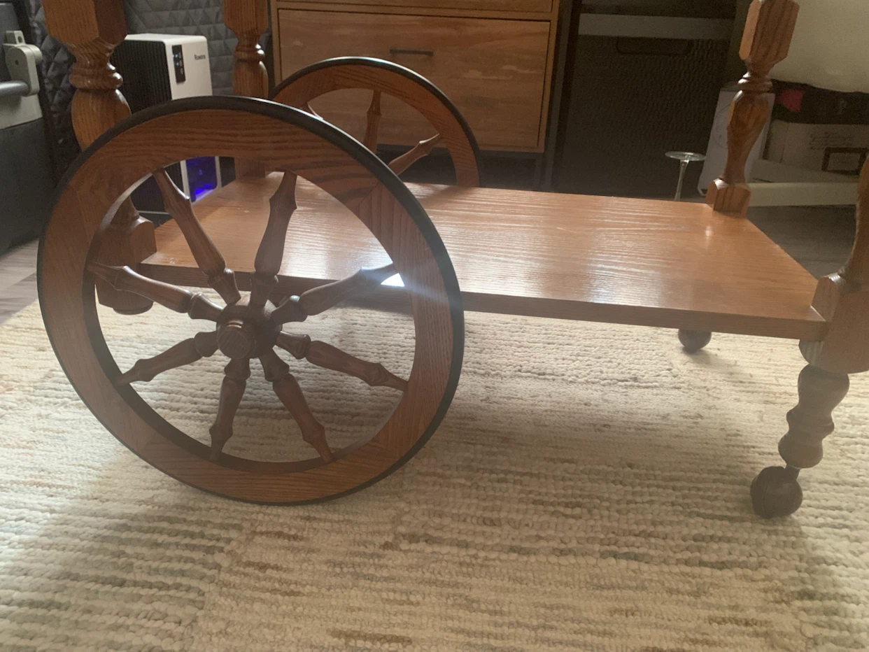 Wooden Serving Cart with Wheels - photo 3