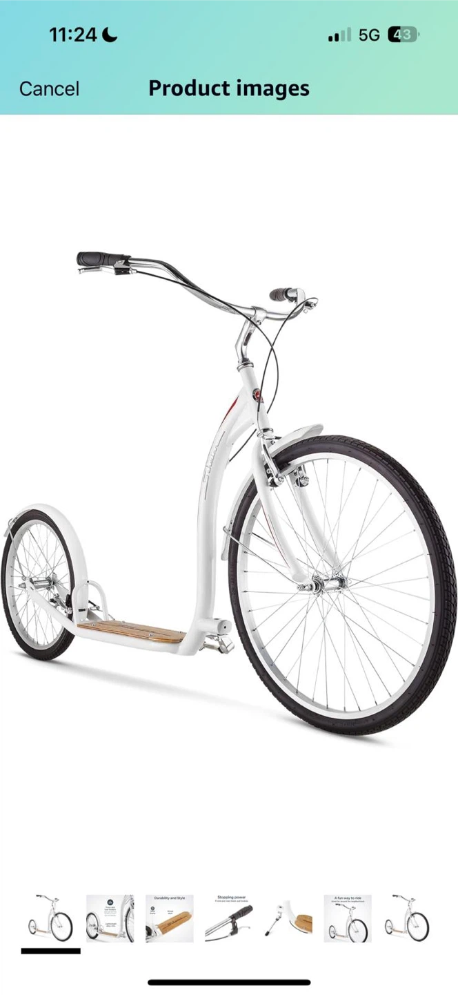 White Kick Scooter with Large Wheels - photo 2