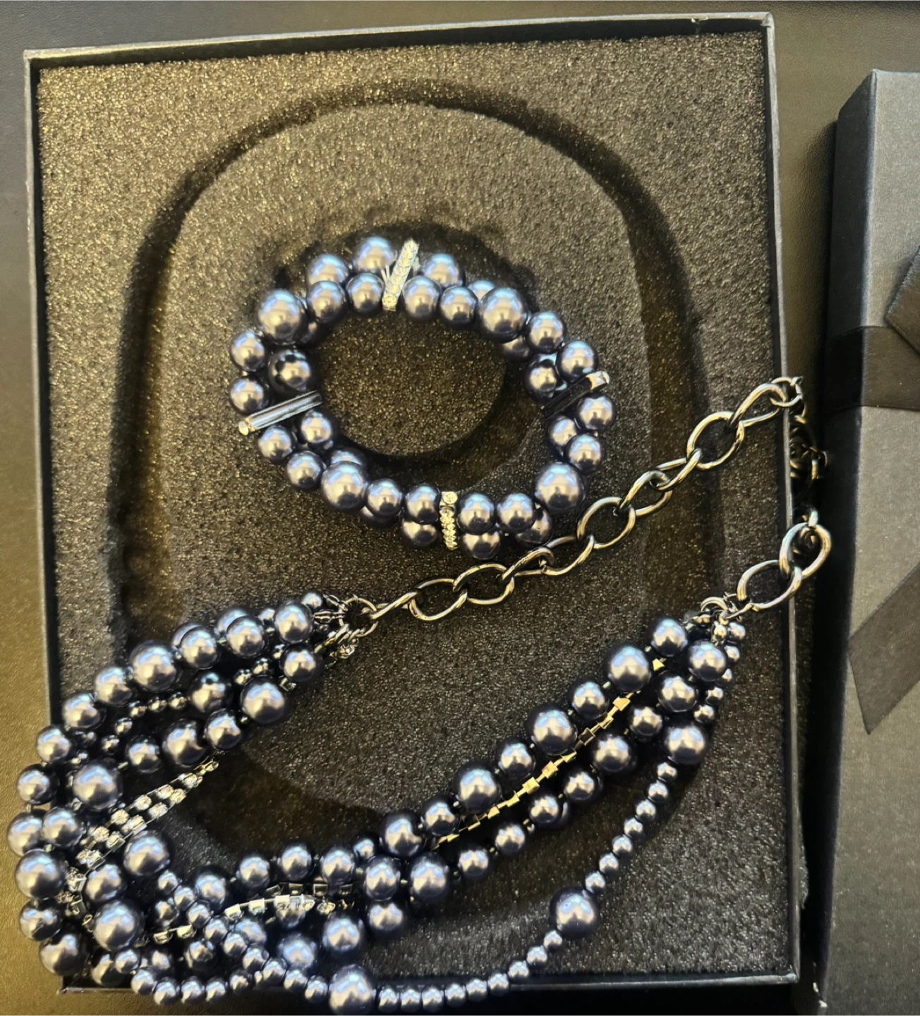 Pearl Necklace and Bracelet Set with Gift Box - photo 2