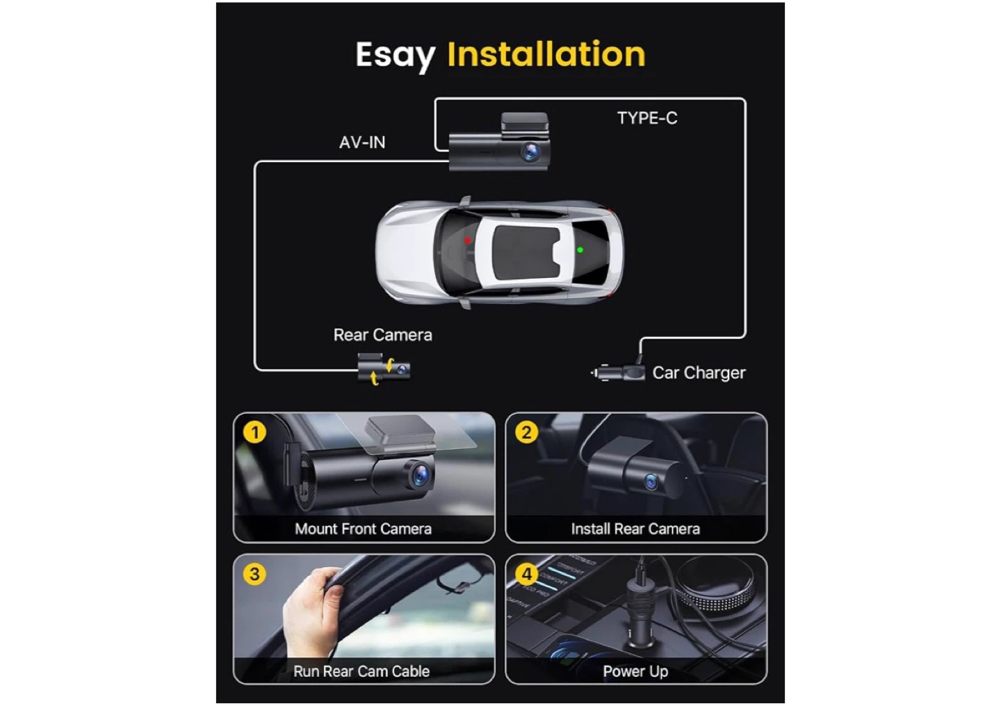 4K Dash Cam with 64GB Card and Night Vision - photo 3