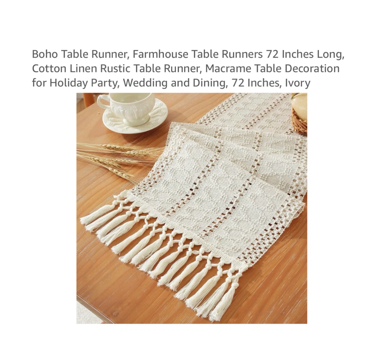 Brand new Boho Table Runner