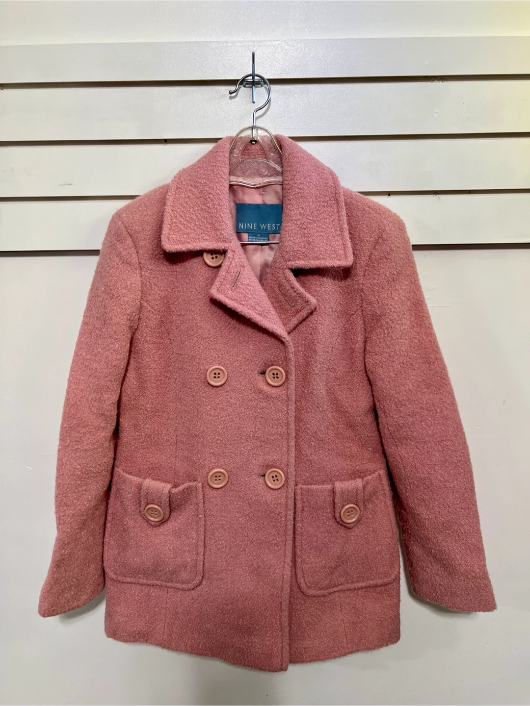 Nine West Pink Textured Blazer Jacket Size 8