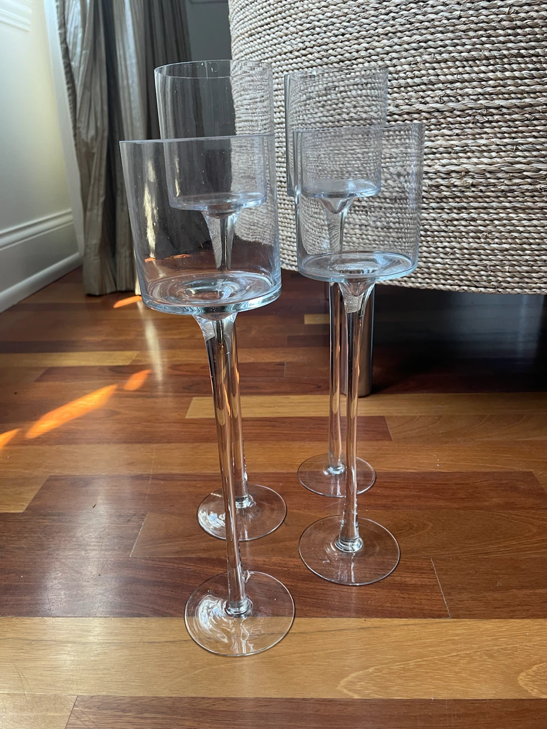 Set of 4 Clear Glass vessels for floating candles