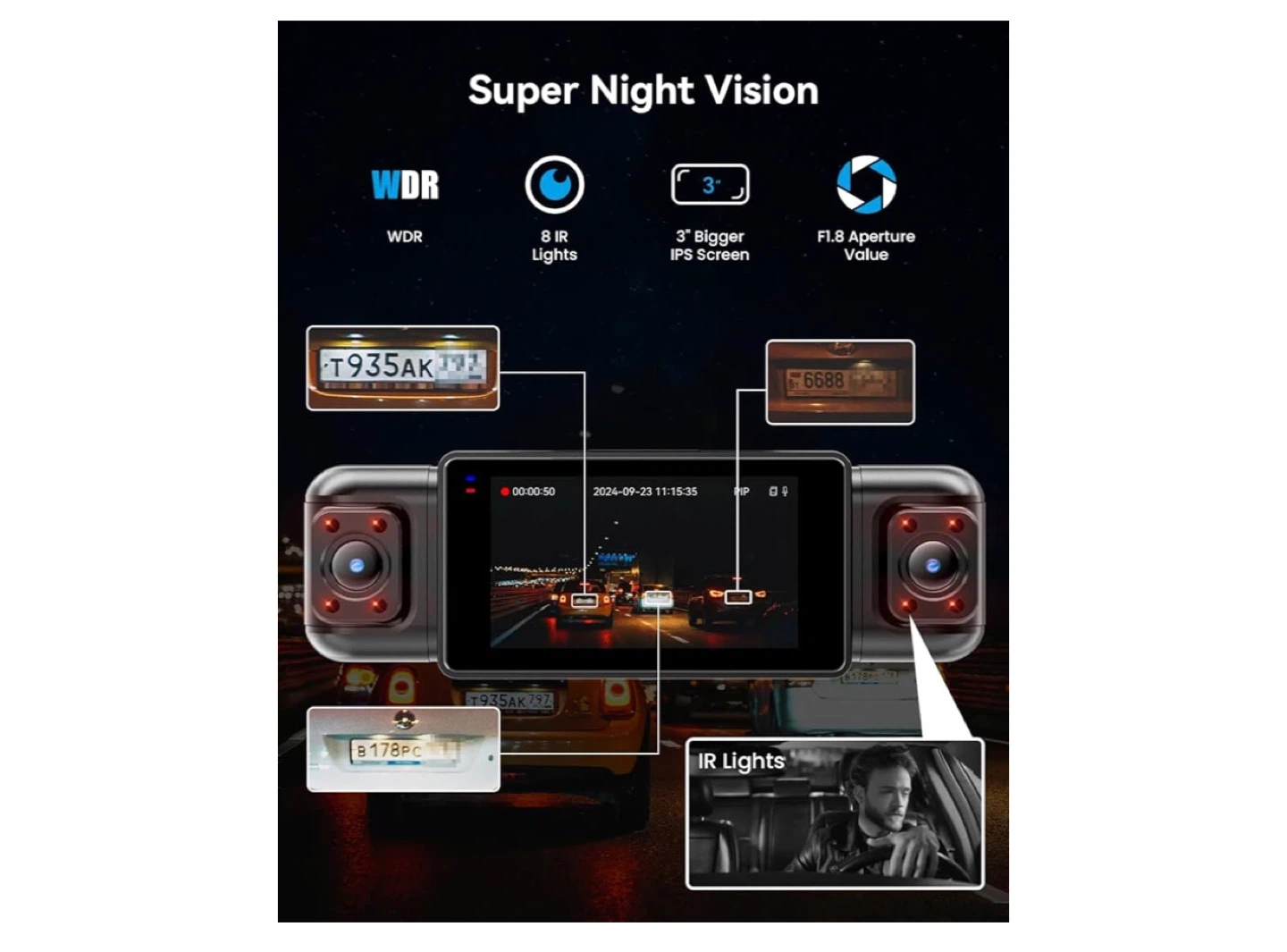 IIWEY N5 4-CH FHD Dash Cam with 128GB SD Card - photo 4