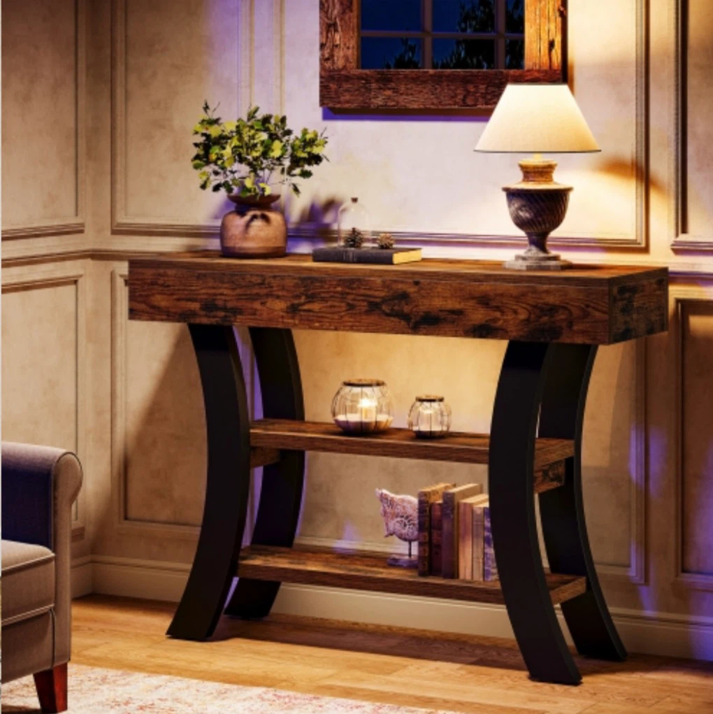 Brand new Tribesigns Rustic Console Table with Shelves - photo 2