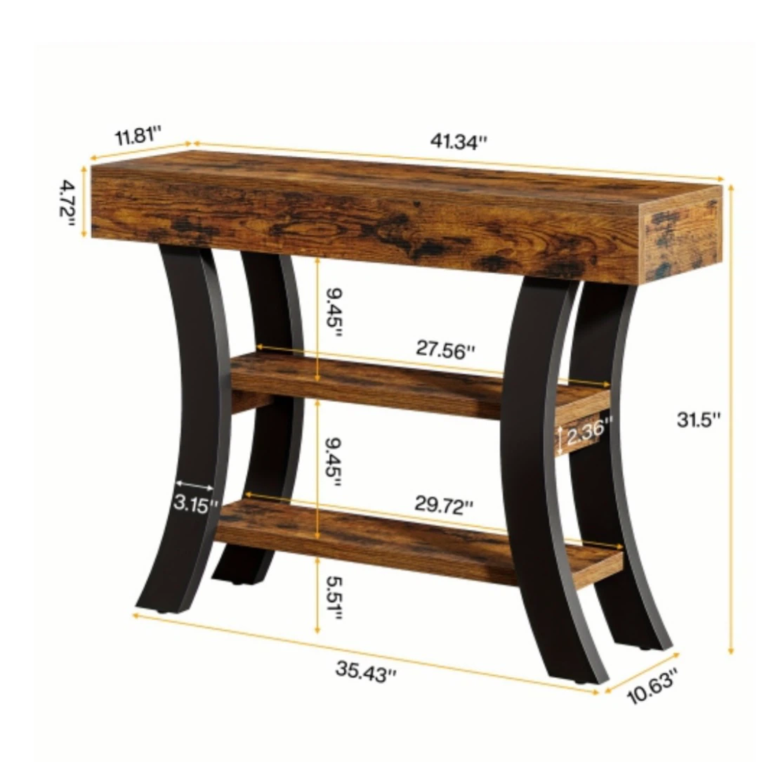 Brand new Tribesigns Rustic Console Table with Shelves - photo 3