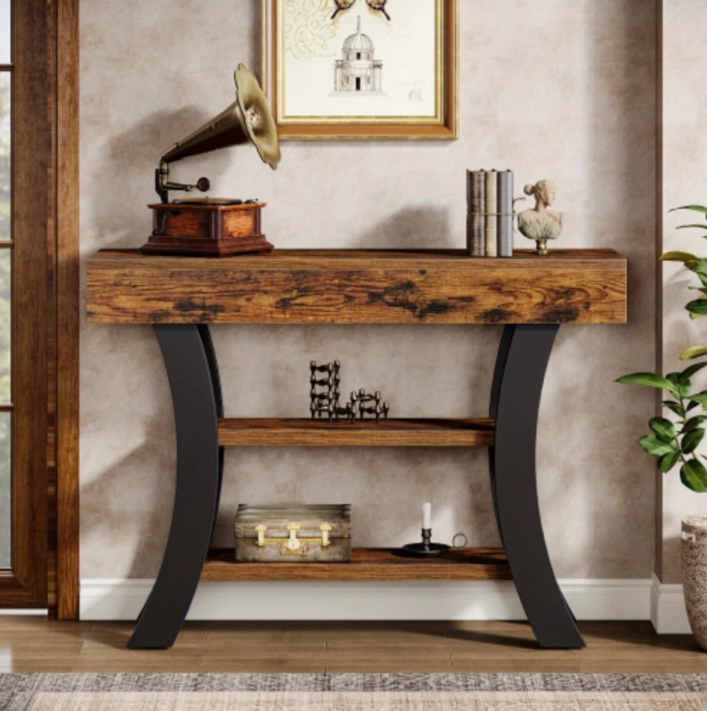 Brand new Tribesigns Rustic Console Table with Shelves - photo 5