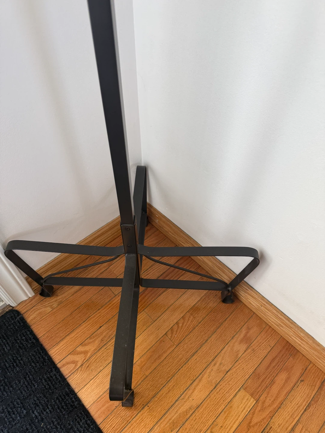 Heavy Duty Black Metal Coat Rack Stand | Entryway Hall Tree - photo 2