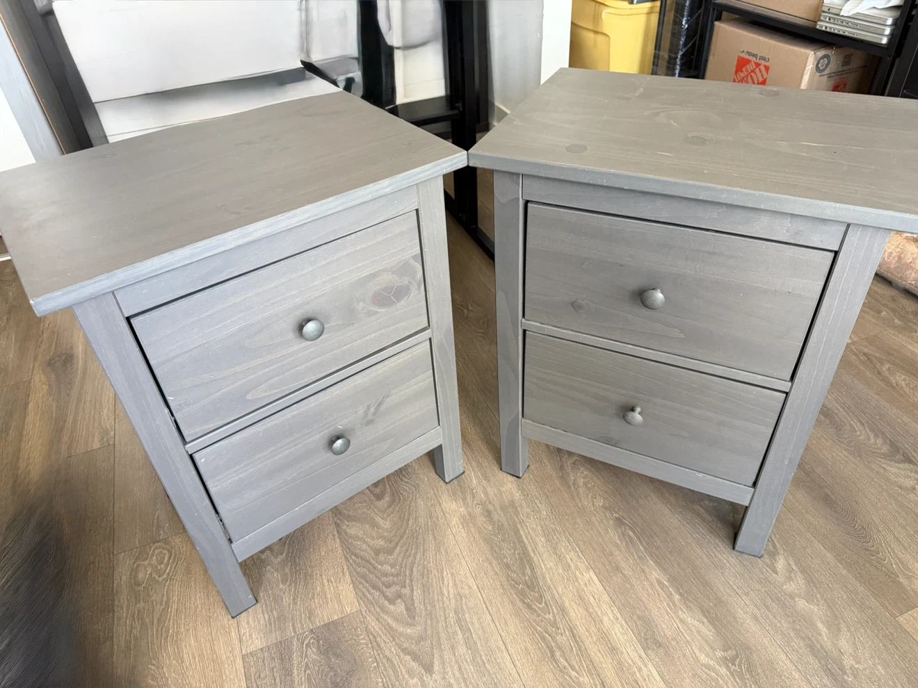 Grey Two-Drawer Nightstands (Set of 2)