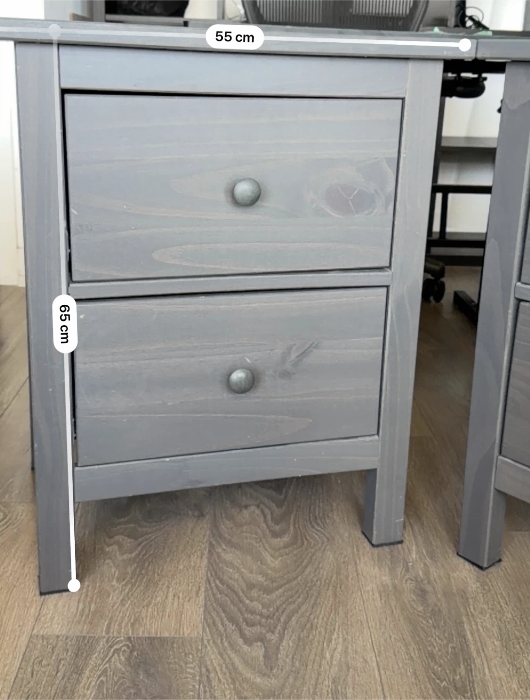 Grey Two-Drawer Nightstands (Set of 2) - photo 4