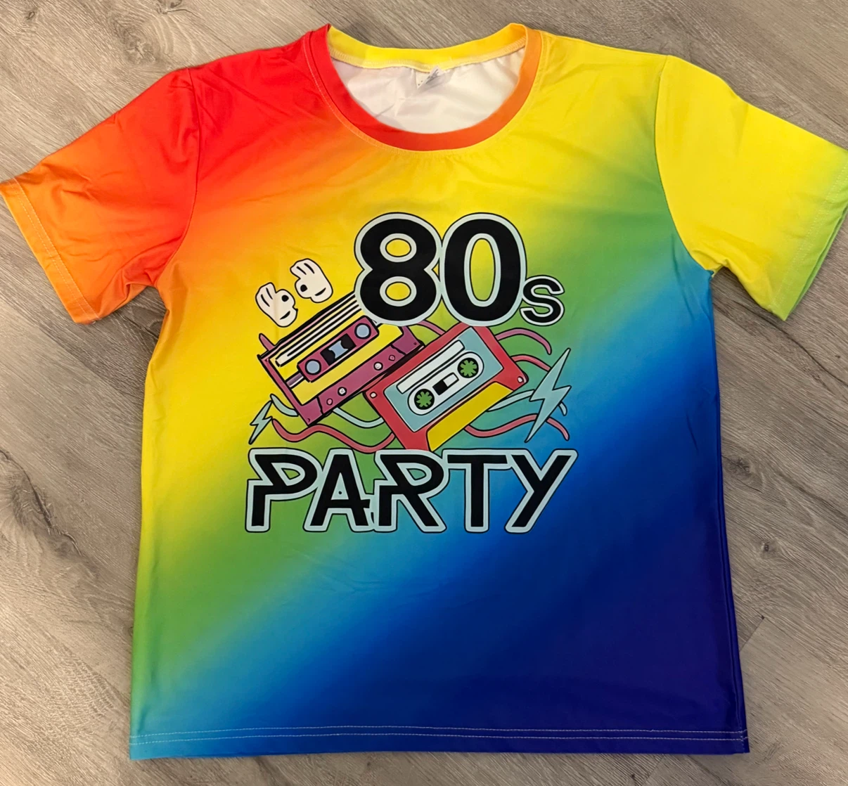 80s Party T-Shirt - Rainbow Gradient