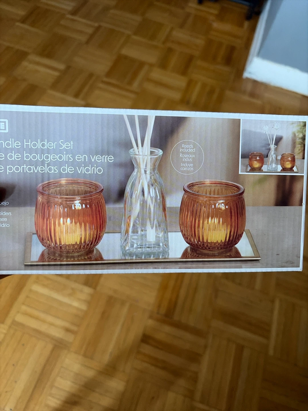 Decoware Glass Candle Holder Set with Diffuser