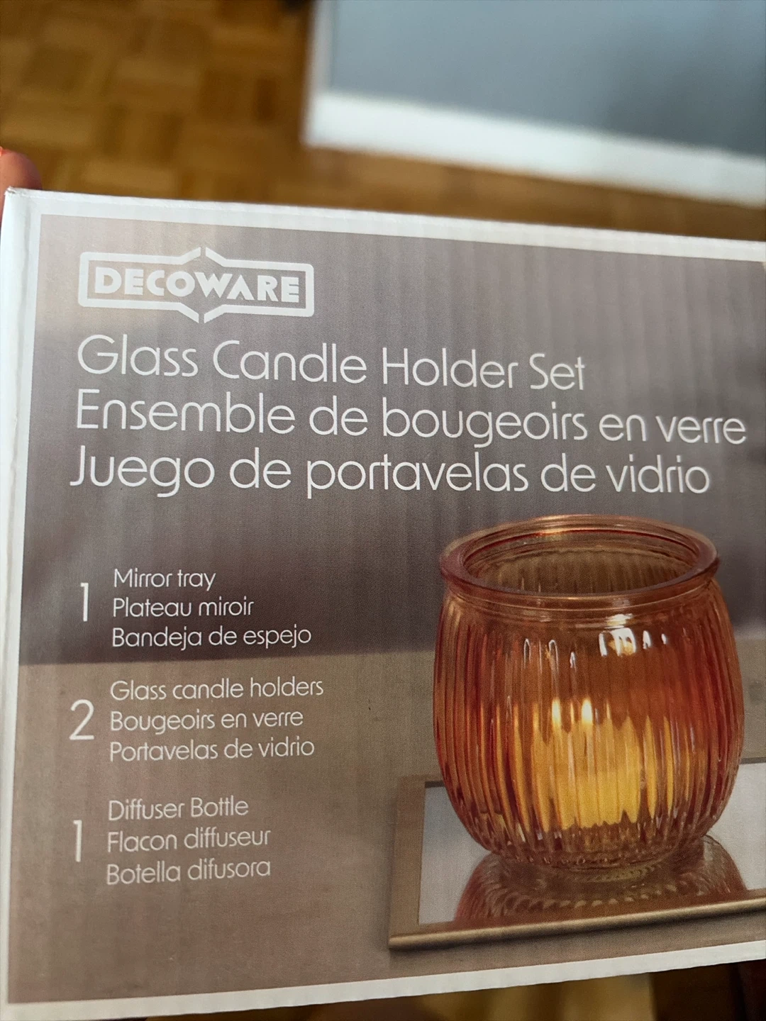 Decoware Glass Candle Holder Set with Diffuser - photo 2