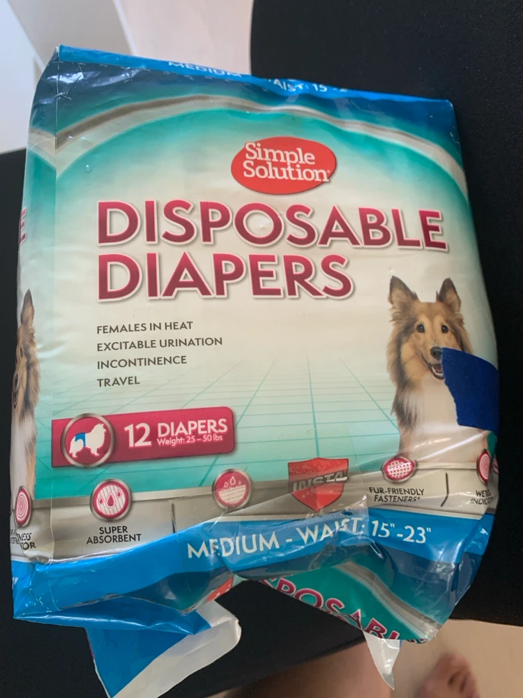 Simple Solution Disposable Dog Diapers - Medium