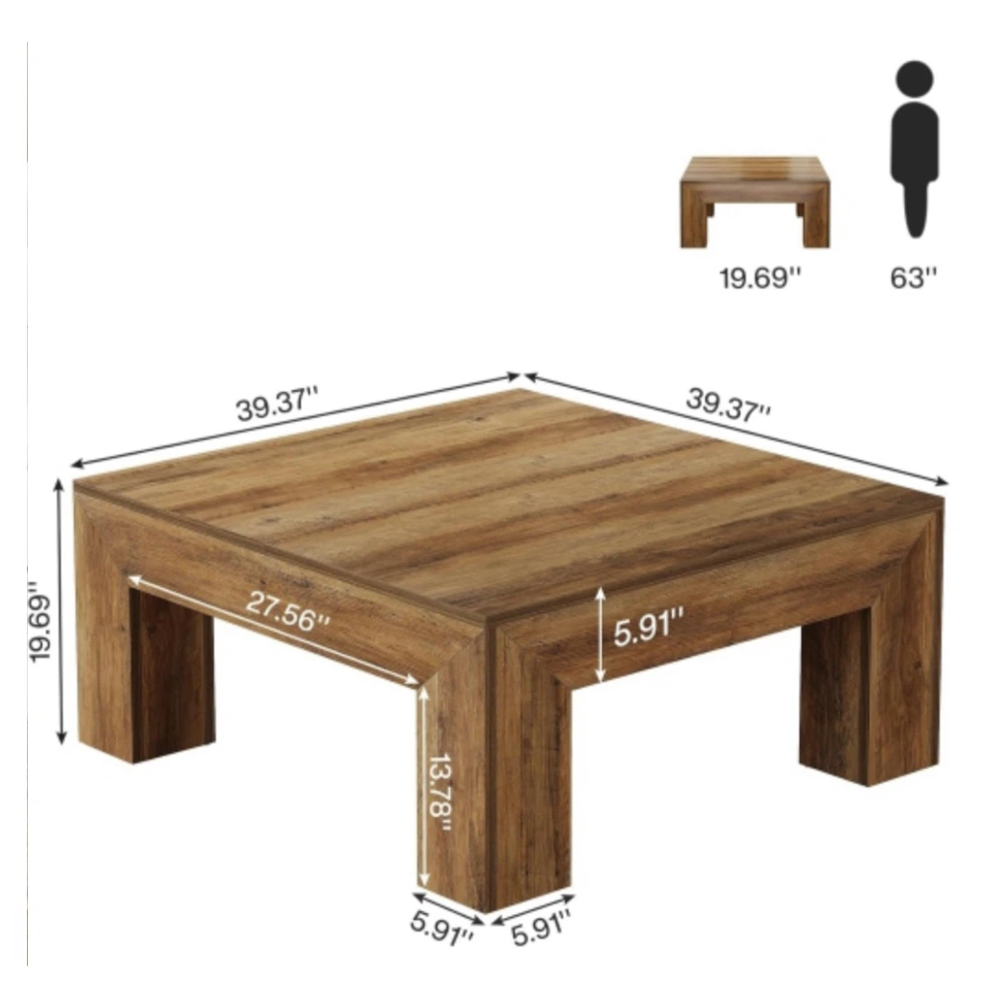 Brand new Tribesigns Square Coffee Table - photo 3