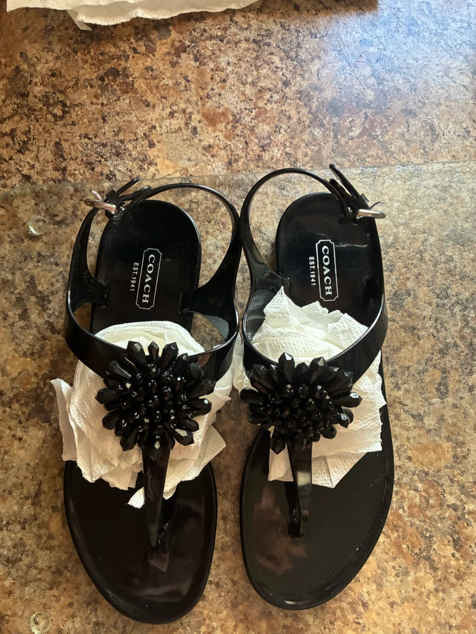 Coach Black Jelly Thong Sandals - photo 2