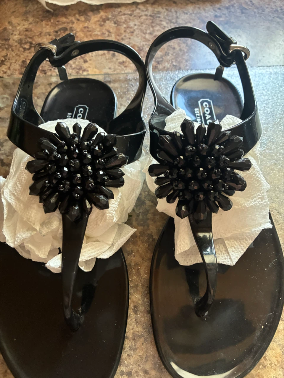 Coach Black Jelly Thong Sandals - photo 4