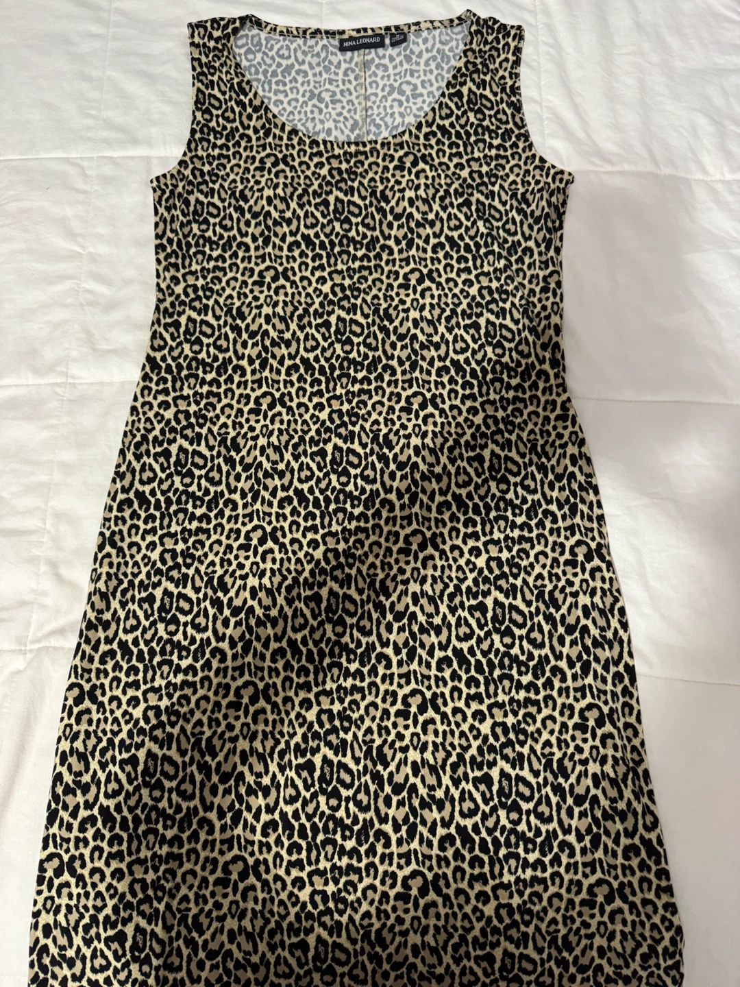 Nina Leonard Leopard Print Sleeveless Dress - Size M