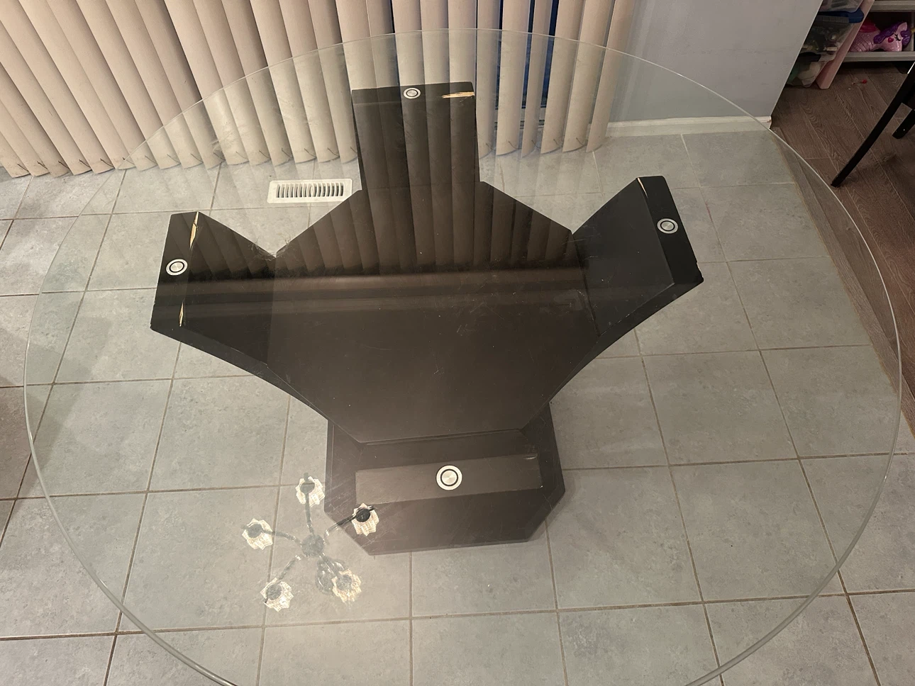 Free 54-inch Glass Top Dining Table - photo 2
