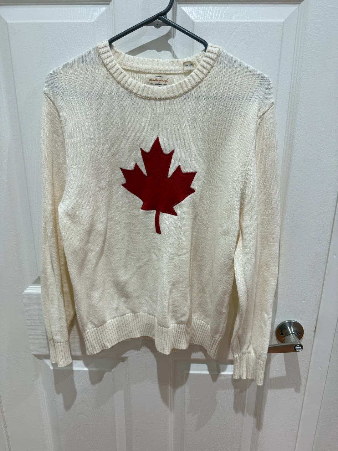 Sweater with Red Maple Leaf