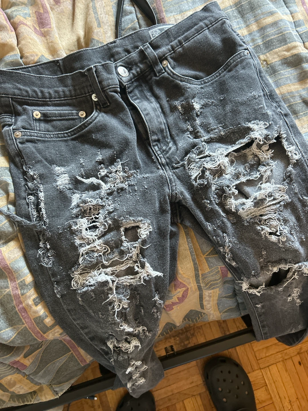 Versace Collection Distressed Grey Jeans - photo 2