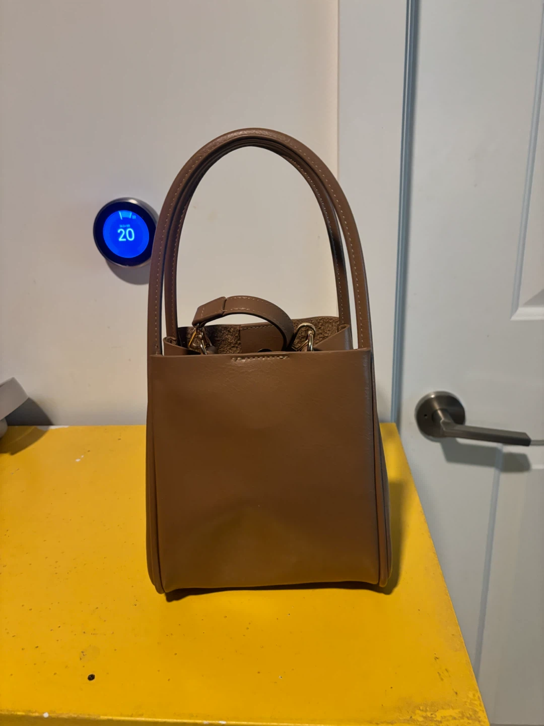 Brown Faux Leather Tote Bag - photo 2