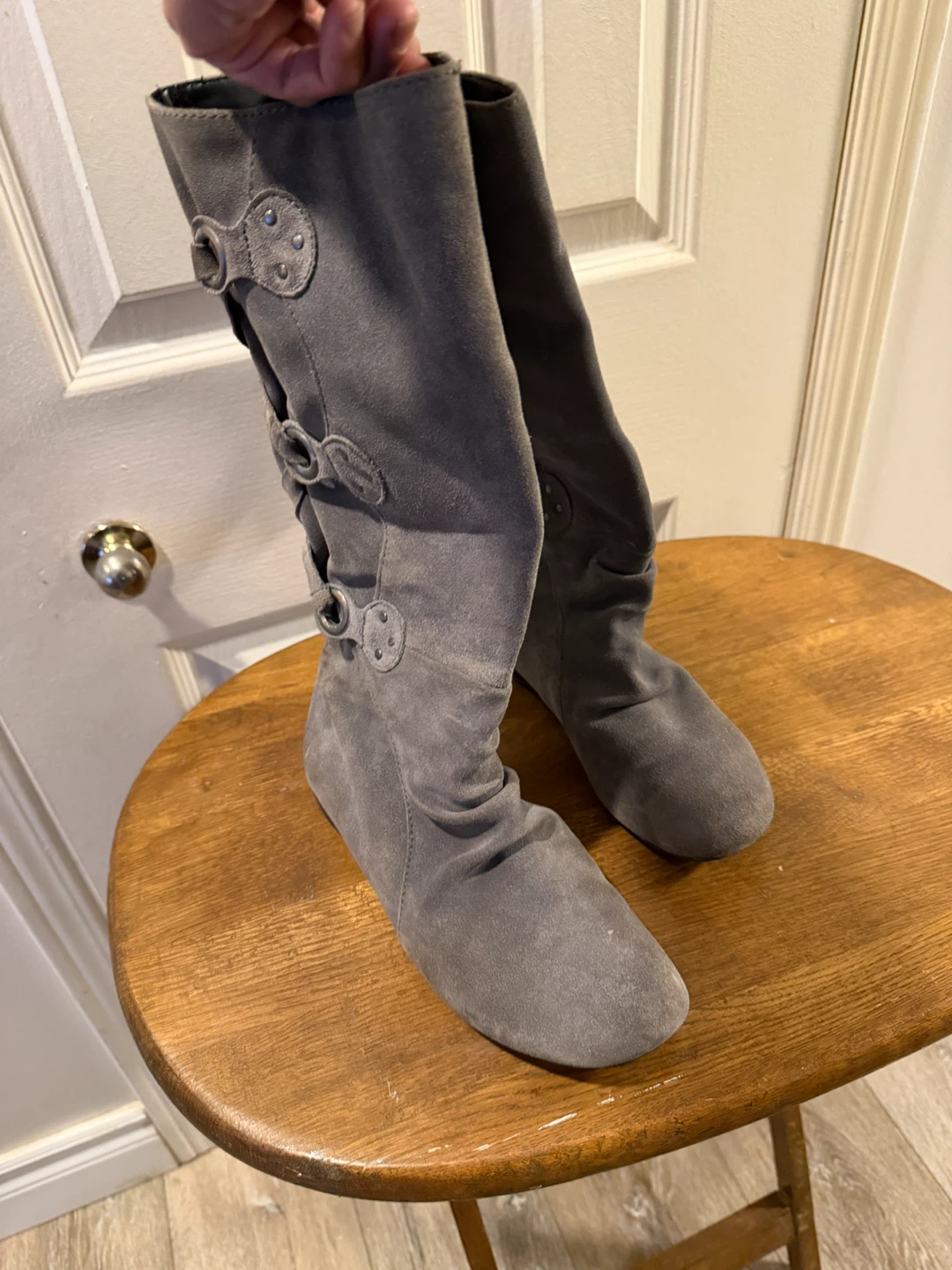 Grey Suede Boots