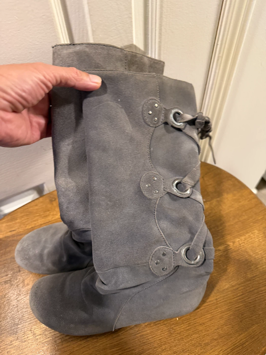 Grey Suede Boots - photo 2