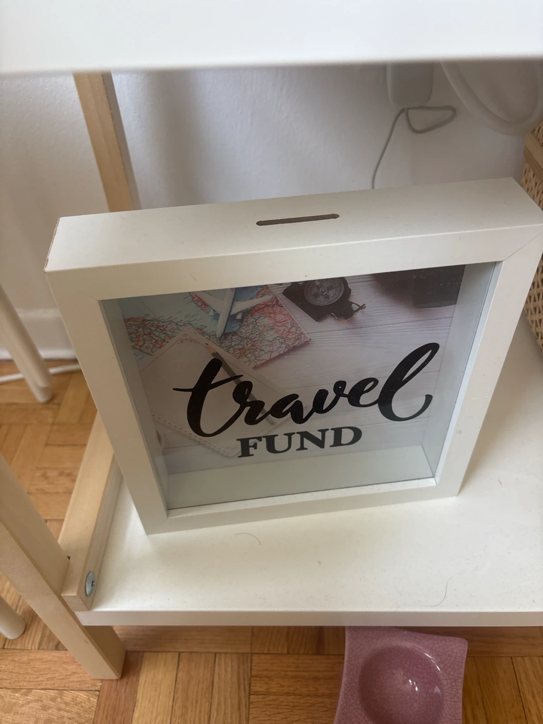 White Travel Fund Shadow Box Money Bank - photo 2