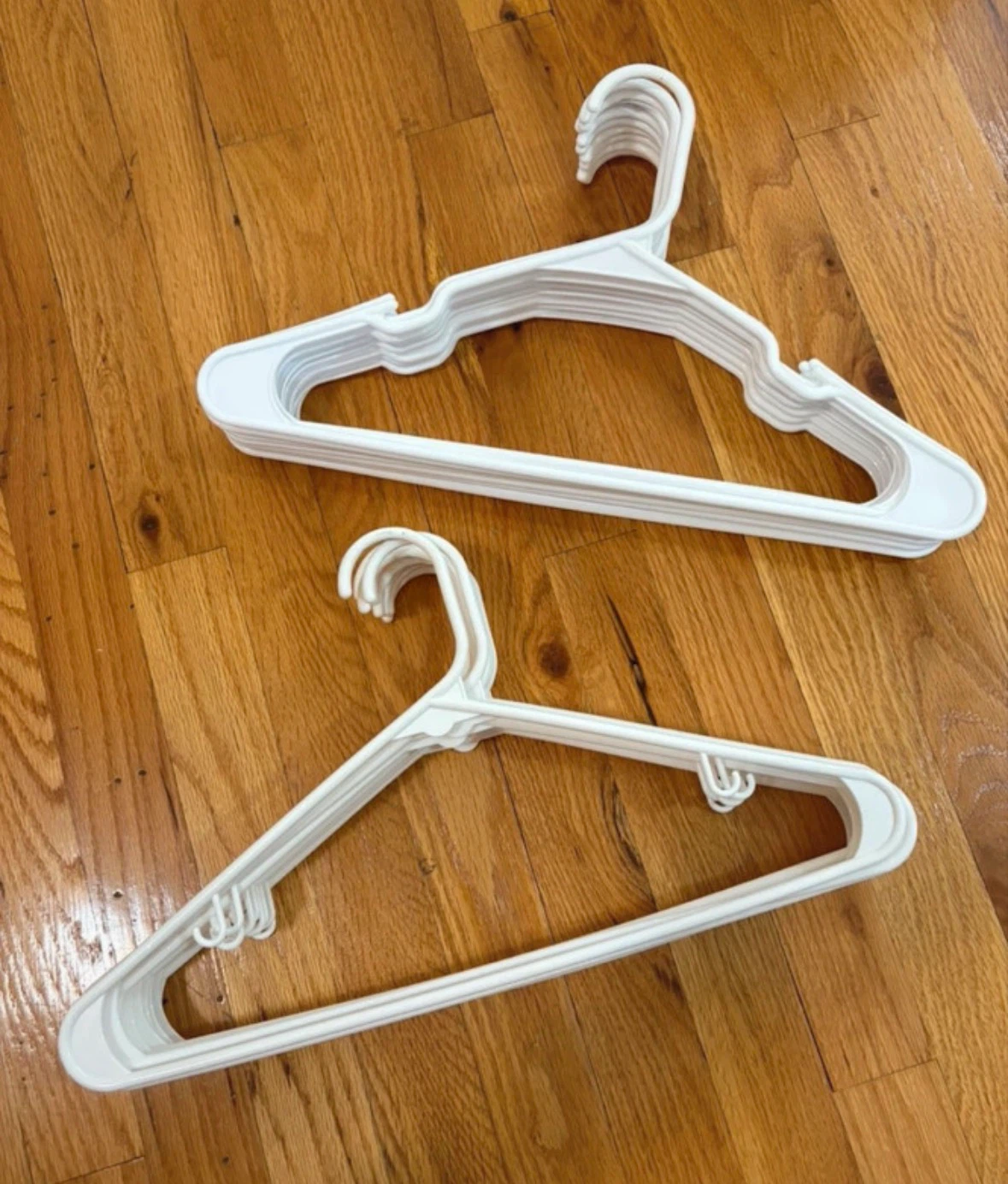 White Plastic Hangers - Set of 10