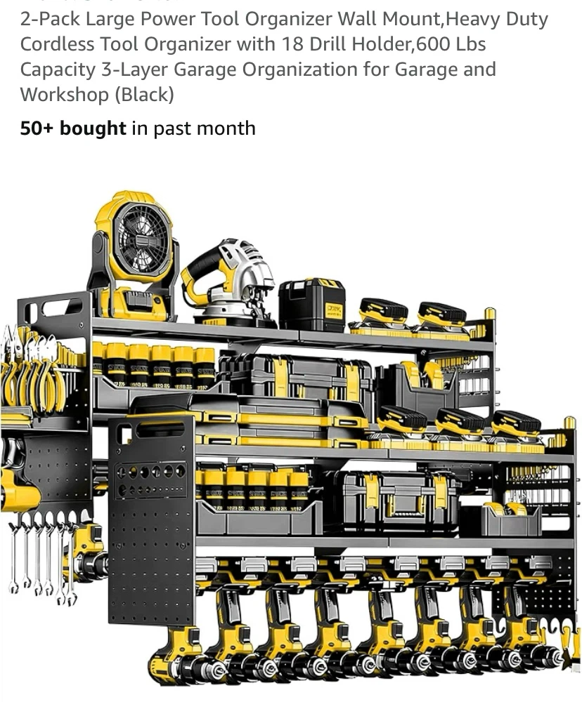 New 2-Pack Large Power Tool Organizer Wall Mount