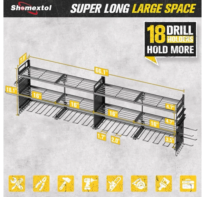 New 2-Pack Large Power Tool Organizer Wall Mount - photo 2