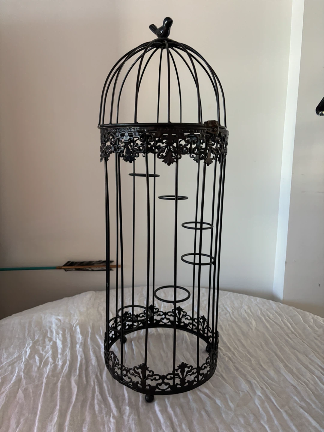 Black Decorative Bird Cage Stand