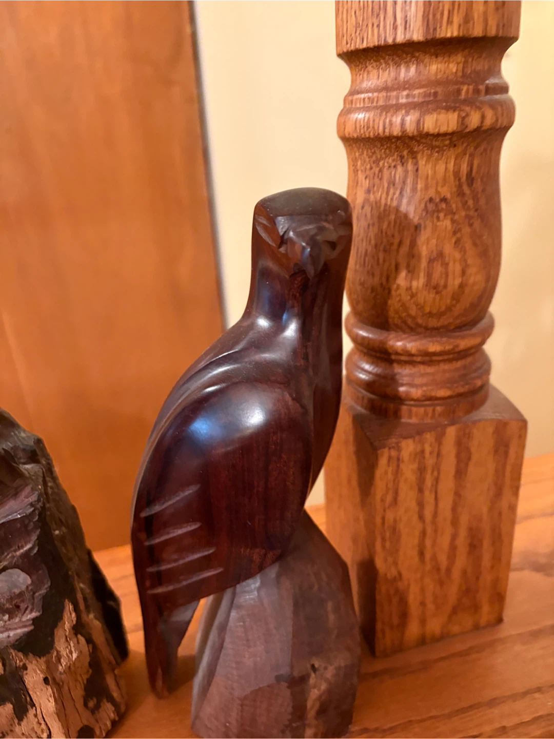 Carved Wooden Animal Figurines (Pelican, Ram, Bird) - photo 2