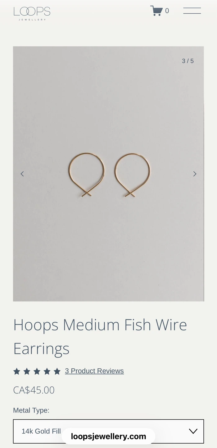 Loops Jewellery 14k Gold Hoops