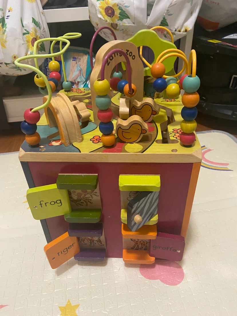 Zany Zoo Wooden Activity Cube