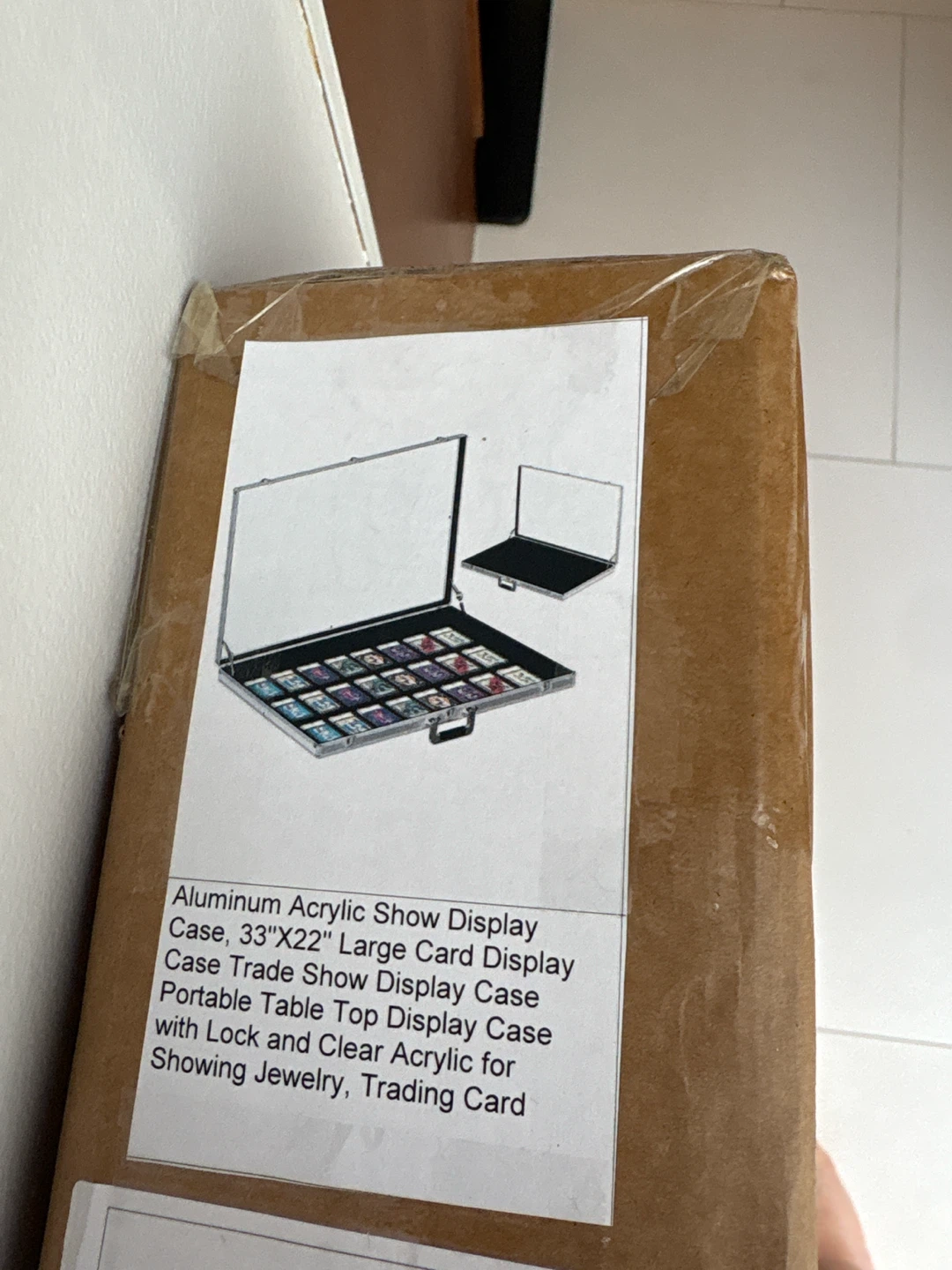 Aluminum Acrylic Show Large Card Display Case 33"x22"