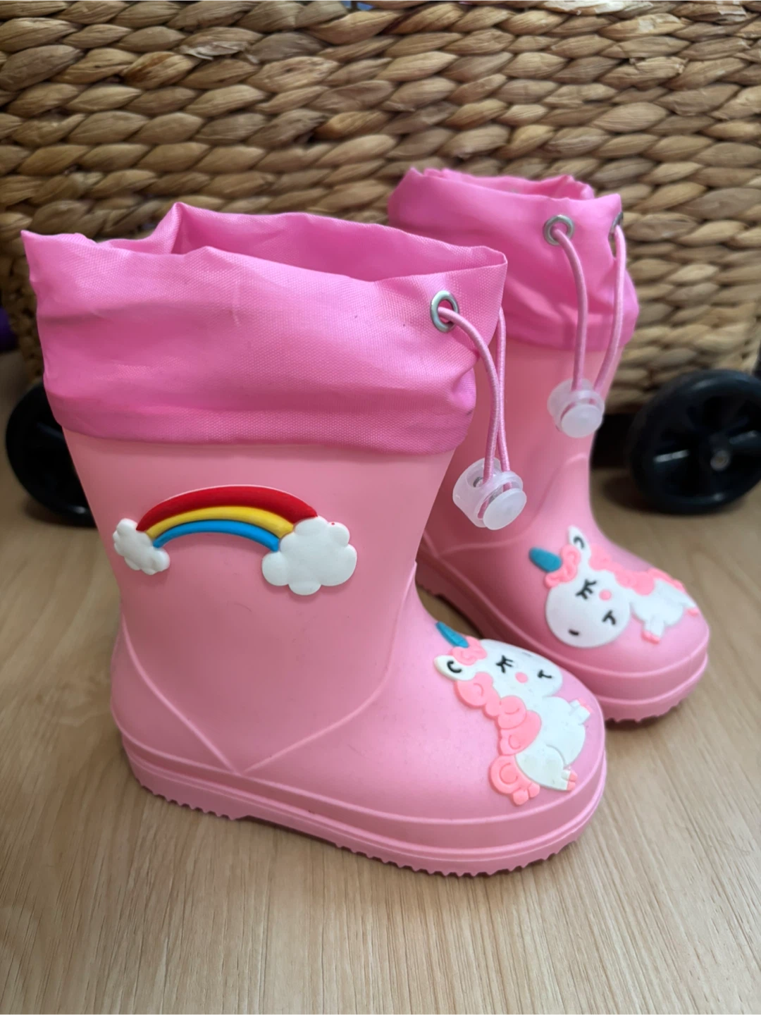 New Unicorn & Rainbow Rain Boots, size 8/9