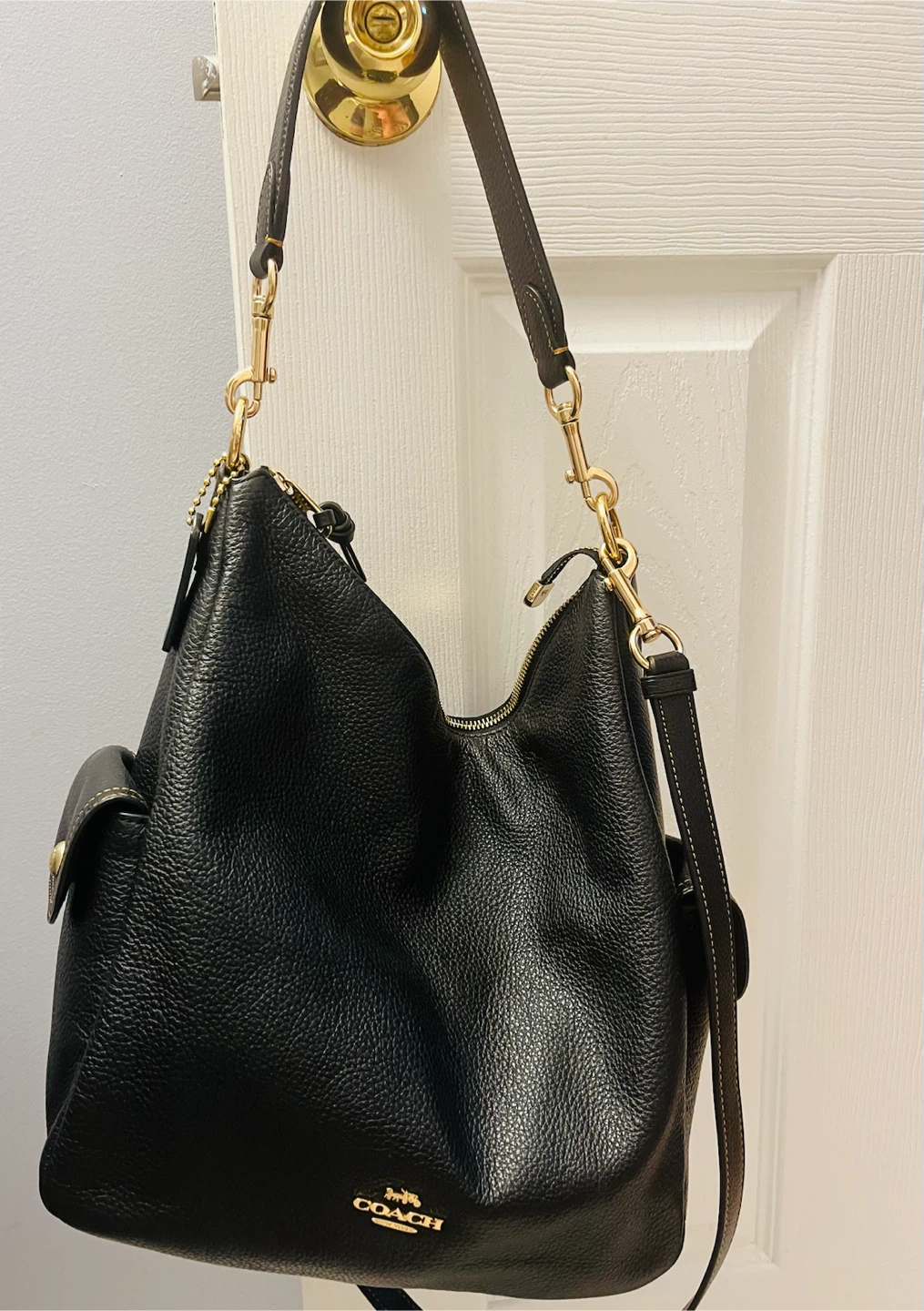 Coach Black Leather Shoulder Bag