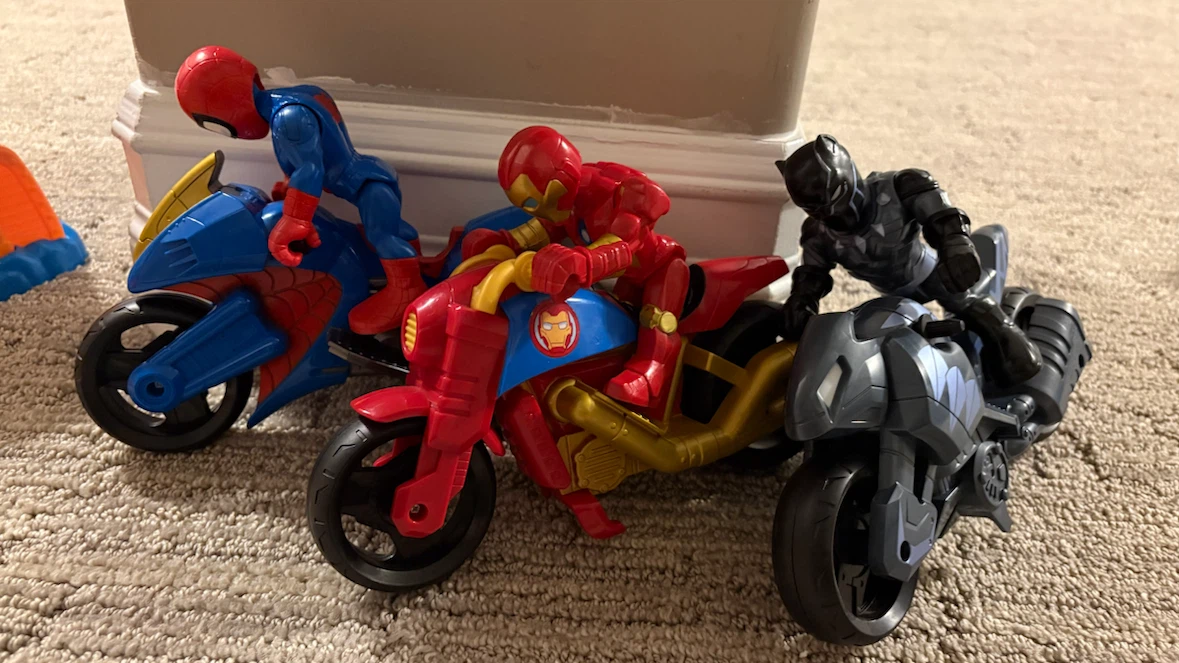 Marvel Super Hero Figurines on Motorcycles