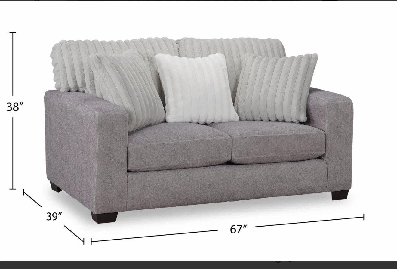 Like New Koda Chenille Loveseat with Cushions - photo 2