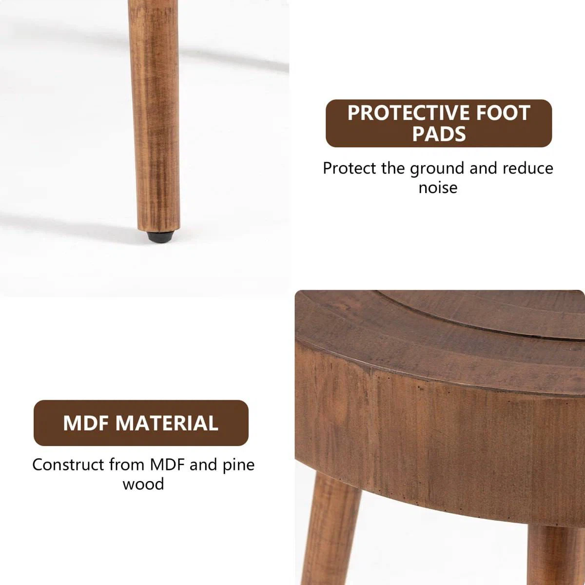 Set of 2 Round Wood Coffee Tables - photo 3