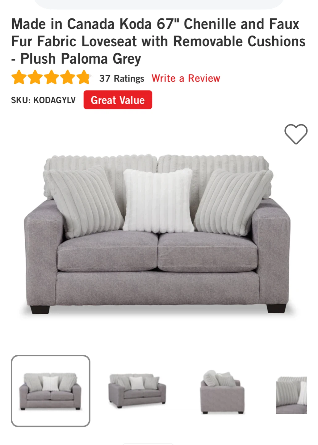 Like New Koda Chenille Loveseat with Cushions - photo 3