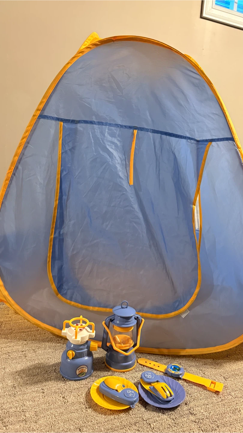 Blue and Yellow Play Tent with Accessories