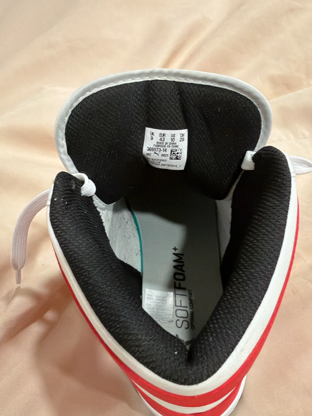 Puma High-Top Sneakers Red White Black (size 10) - photo 2
