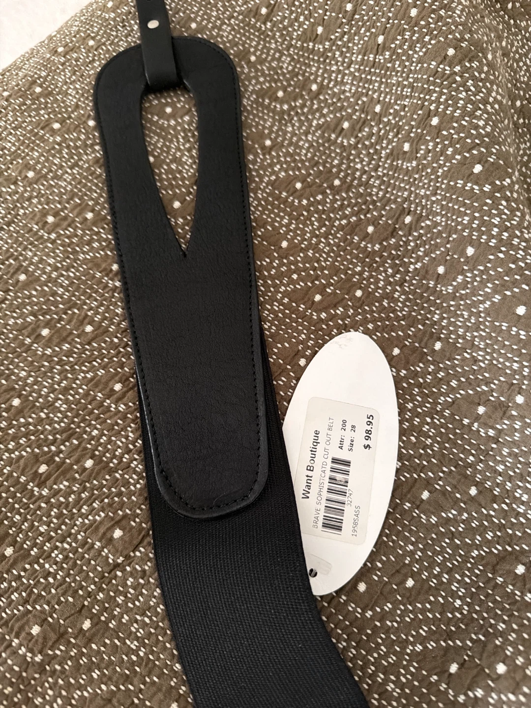 BRAVE Women's Scissor Cut Belt Black Leather Size 30 - photo 3