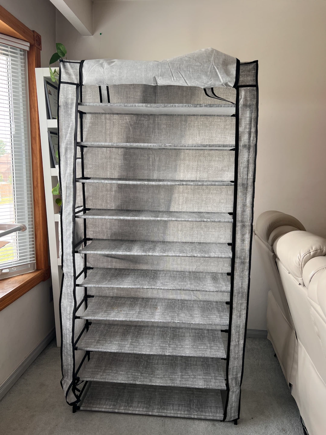 10-Tier Fabric Shoe Rack with Cover - photo 2