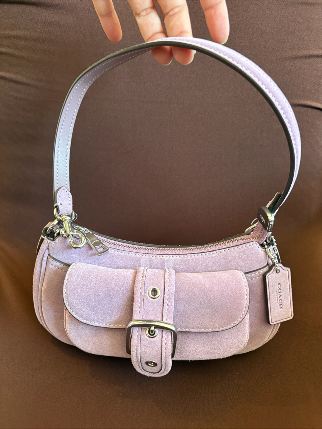 Coach Ashton Mini Shoulder Bag Suede Violet Brand New
